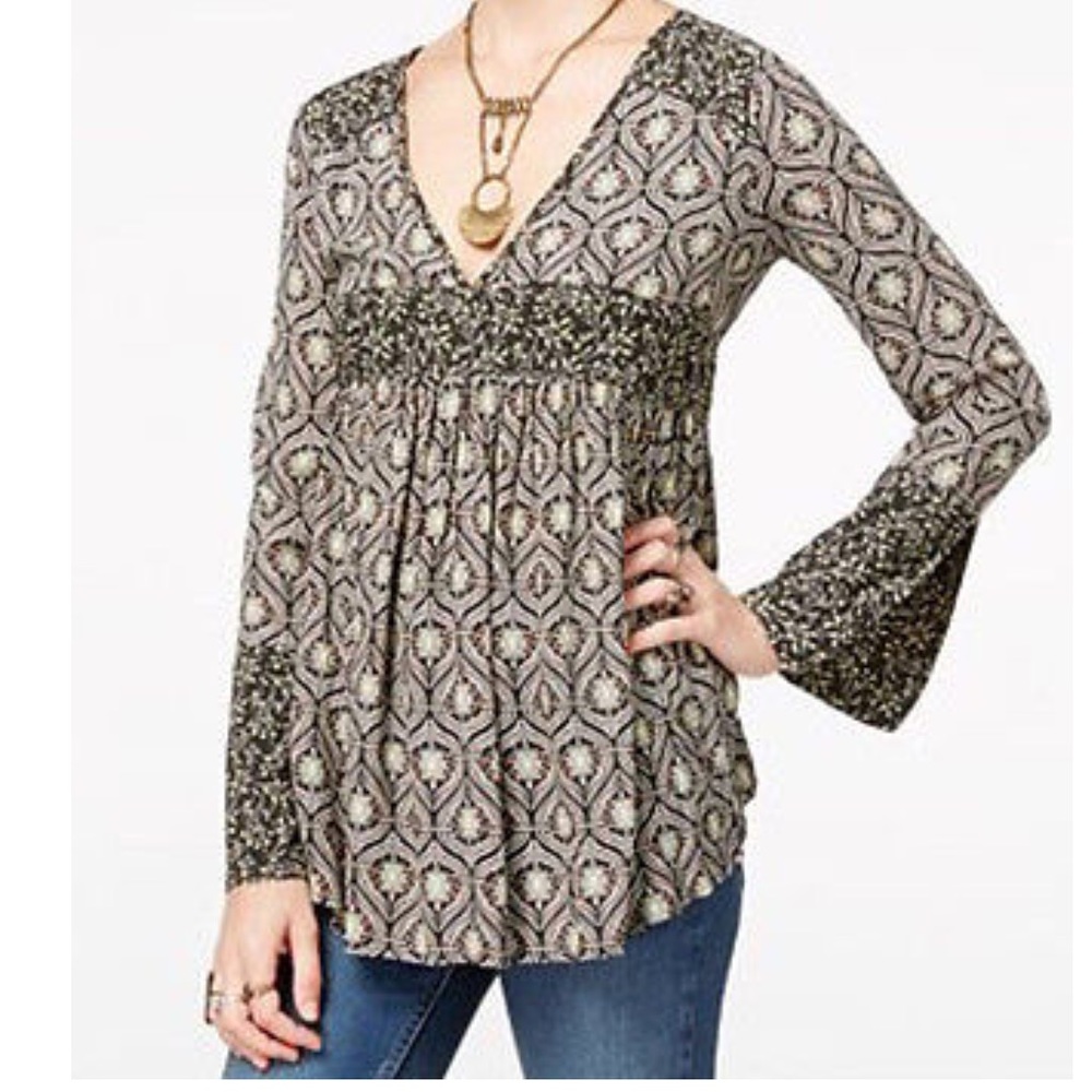 Free People Rolling Hills Bell Sleeve top